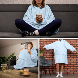 Bluza Koc Oversize Kaptur Błękitny