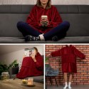 Bluza Koc Oversize Kaptur Bordowy