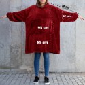 Bluza Koc Oversize Kaptur Bordowy